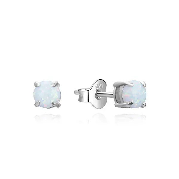 Agato AGUP3489 Synthetic Opal Silver Earrings
