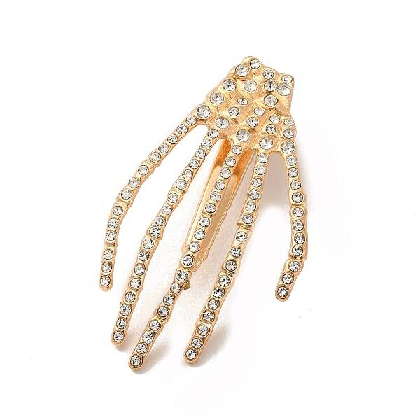Halloween Theme Glass Rhinestone Alligator Hair Clips for Woman Girl