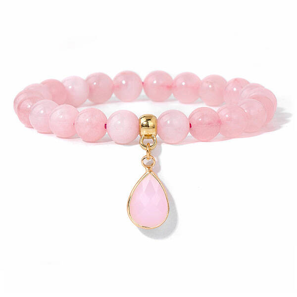 Natural Rose Quartz Beaded Stretch Bracelets