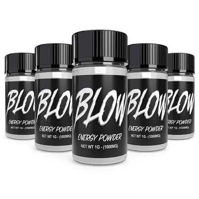 Blow Energy - 1g - 5 Pack - 400mg Caffeine Per Container - Pre-Workout Powder Energy Supplement for Fitness  - Rapid Energy B...