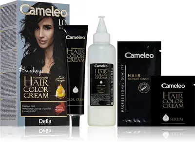 Delia Cosmetics Cameleo Omega Permanent Hair Dye Color 1.0 Black