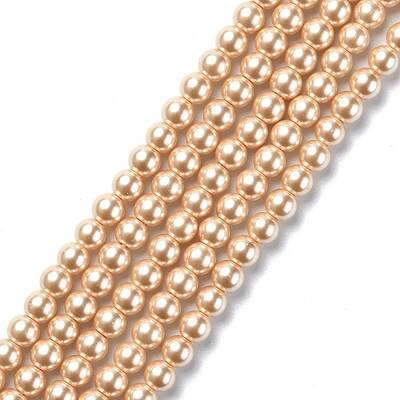 Eco-Friendly Dyed Glass Pearl Round Beads Strands