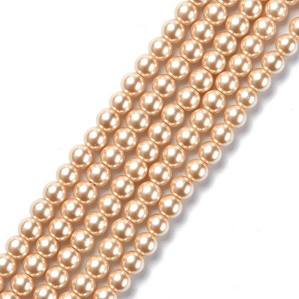 Eco-Friendly Dyed Glass Pearl Round Beads Strands