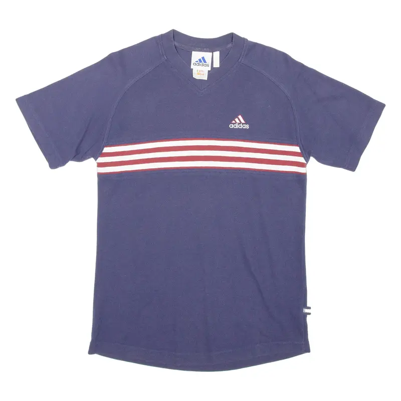 ADIDAS Mens T-Shirt Blue V-Neck M