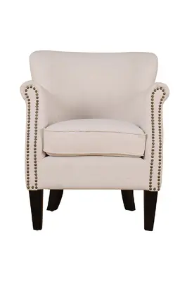 Cream Upholstered with Studs Accent Armchair | Andrew Martin Greyhound