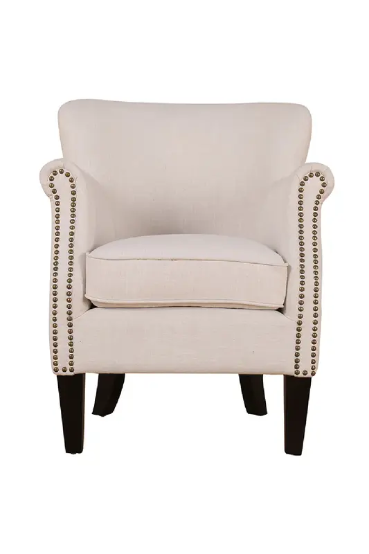 Cream Upholstered with Studs Accent Armchair | Andrew Martin Greyhound