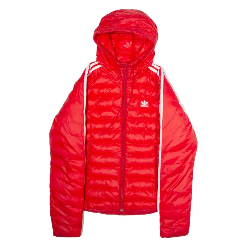 ADIDAS ORIGINALS Womens Puffer Jacket Black Hooded UK 12