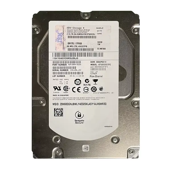 17P9908 IBM 300GB 4Gb/s Fibre Channel 15000 3.5-inch 16MB Hard Drive