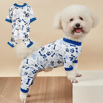 Cartoon Print Pet Pajama, 1 Count Cute Comfortable Pet Sleepwear, Pet Clothes for Small and Medium-sized Dogs and Cats, Dog &...