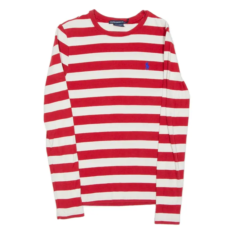 RALPH LAUREN SPORT Womens T-Shirt Red Long Sleeve S