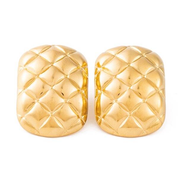 Ion Plating(IP) Rectangle 304 Stainless Steel Stud Earrings for Women