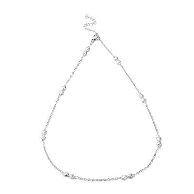 Non-Tarnish 304 Stainless Steel Bowknot Link Chain Necklace