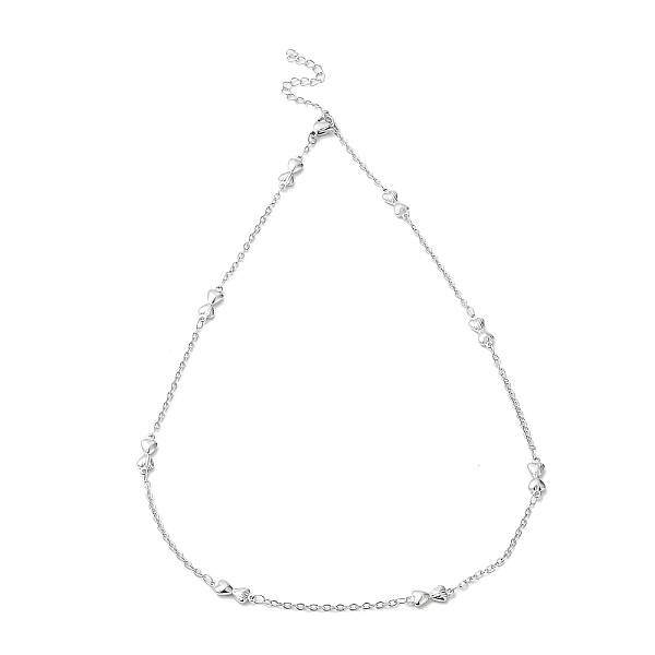 Non-Tarnish 304 Stainless Steel Bowknot Link Chain Necklace