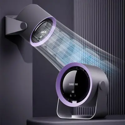 Air Circulator Fan, 90° Adjustable Tilt Strong Airflow Fan, USB Charging High Speed Fan, 0-100 Speed Adjustable Turbo Fan, N...