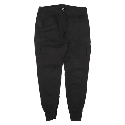 FSBN Cargo Trousers Black Regular Tapered Womens W32 L27