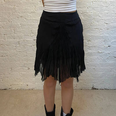 Stefanel Mini Skirt - 28W UK 8 Black Viscose
