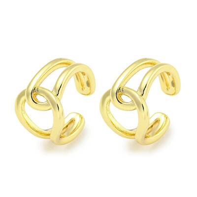 Brass Cuff Earrings