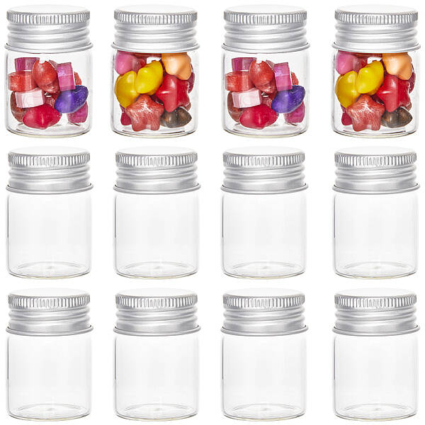 30Pcs Clear Glass Bottles Bead Containers