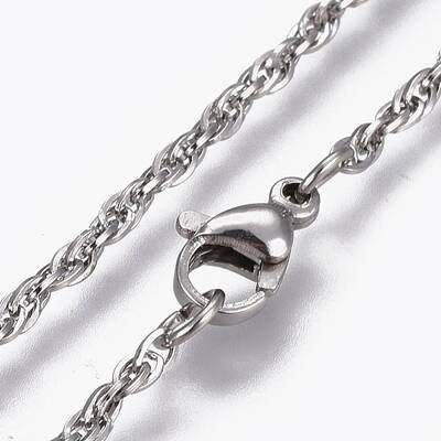 Non-Tarnish 304 Stainless Steel Rope Chain Necklaces
