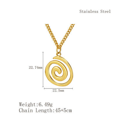 Stylish Stainless Steel Spiral Pendant Necklaces for Women