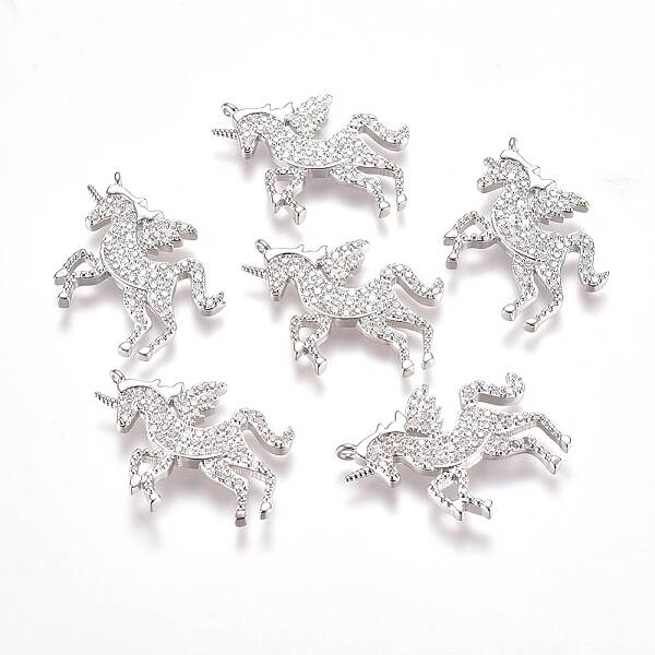 Brass Micro Pave Cubic Zirconia Pendants