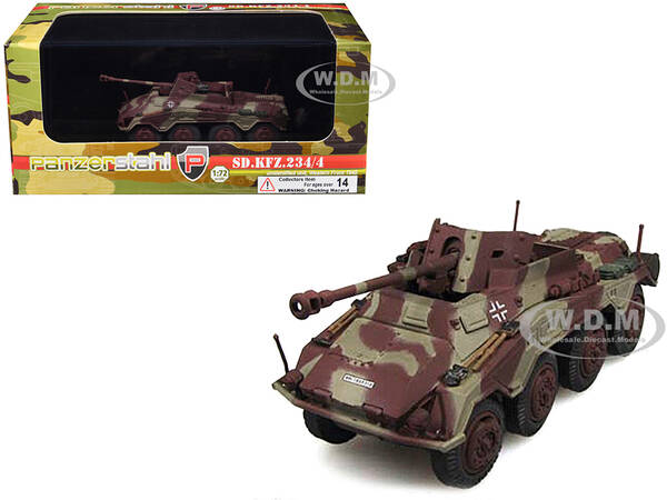 Sd.Kfz. 234/4 Armored Vehicle Unidentified Unit Western Front (1945) German 1/72 Diecast Model by Panzerstahl
