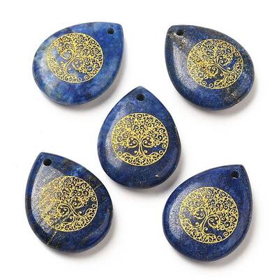 Natural Lapis Lazuli Drop Pendants