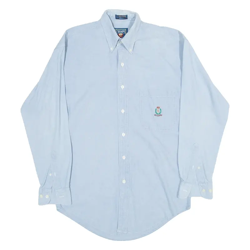 RALPH LAUREN Chaps Mens Plain Shirt Blue Long Sleeve S