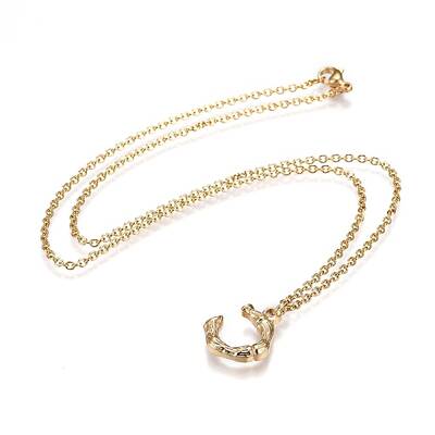 304 Stainless Steel Initial Pendant Necklaces
