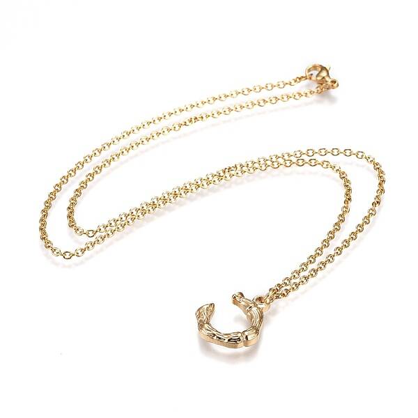 304 Stainless Steel Initial Pendant Necklaces