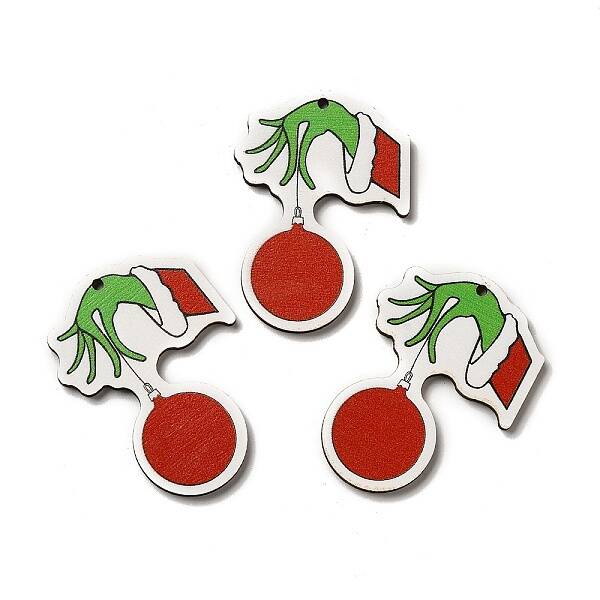 Ball Single Face Printed Wood Pendants