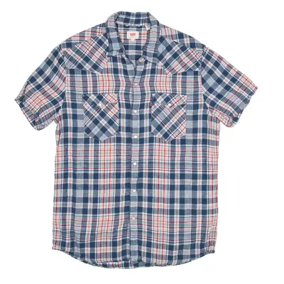 LEVI'S Shirt Blue Check Long Sleeve Mens M