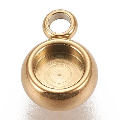Ion Plating(IP) 304 Stainless Steel Pendant Cabochon Settings