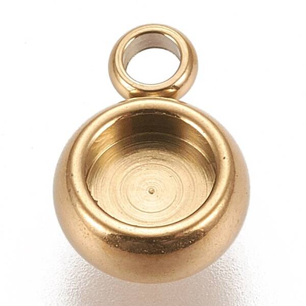 Ion Plating(IP) 304 Stainless Steel Pendant Cabochon Settings