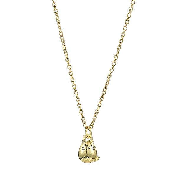 Cat Shaped Alloy Enamel Pendant Necklace