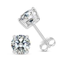 【#E75】Ucciyo Synthetic Moissanite Stud EarringsWhite Plated Stud Earrings For Women 925 Silver Wedding Earrings Fine Jewe...
