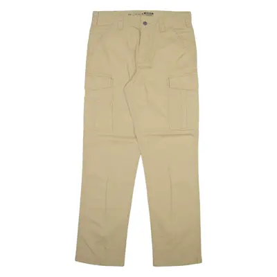 CARHARTT Cargo Mens Trousers Beige Relaxed Straight W33 L32