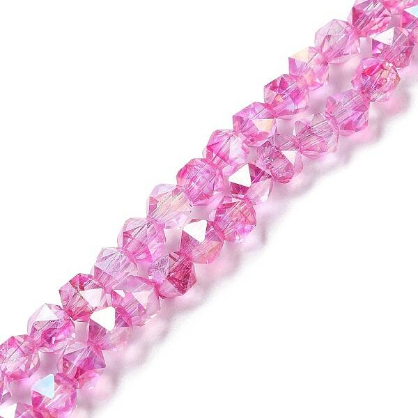 Transparent Electroplate Glass Beads Strands
