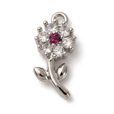 Brass Micro Pave Cubic Zirconia Pendants