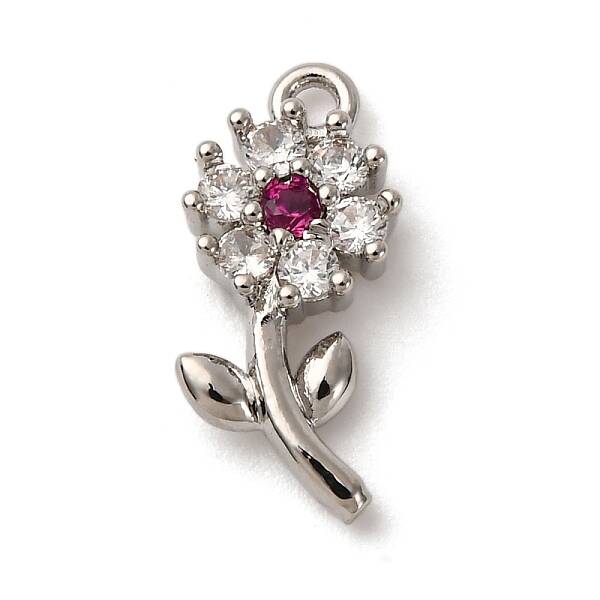 Brass Micro Pave Cubic Zirconia Pendants