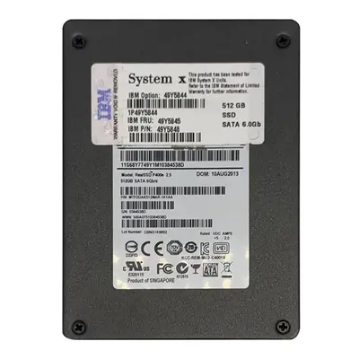 49Y5845 IBM 512GB Multi-Level Cell SATA 6Gb/s Hot Swappable 2.5-Inch Solid State Drive