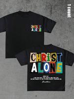 Unisex's Colorful Letter Print Round Neck Graphic Tee, Regular Fit Casual Short Sleeve T-shirt for Summer, Men's Top for Dail...