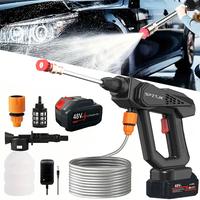 [48V Cordless Car Washer] 12000mAh Battery, Car Wash Gun, Stainless Steel High Pressure Foam Gun, Maximum 3000 PSI With Quick...