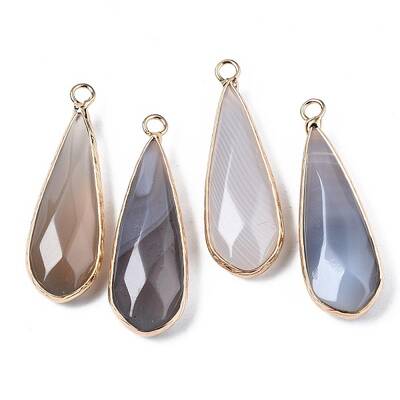 Natural Grey Agate Pendants