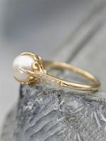 Faux Pearl Decorated Ring, Elegant Simple Ring for Women for Party, Daily Clothing Decor, Wedding Engagement Anniversary Part...