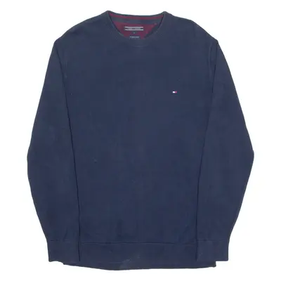 TOMMY HILFIGER Mens Jumper Blue Tight Knit L