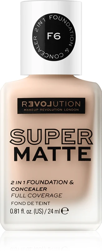 Revolution Relove Super Matte long-lasting mattifying foundation colour F6 24 ml
