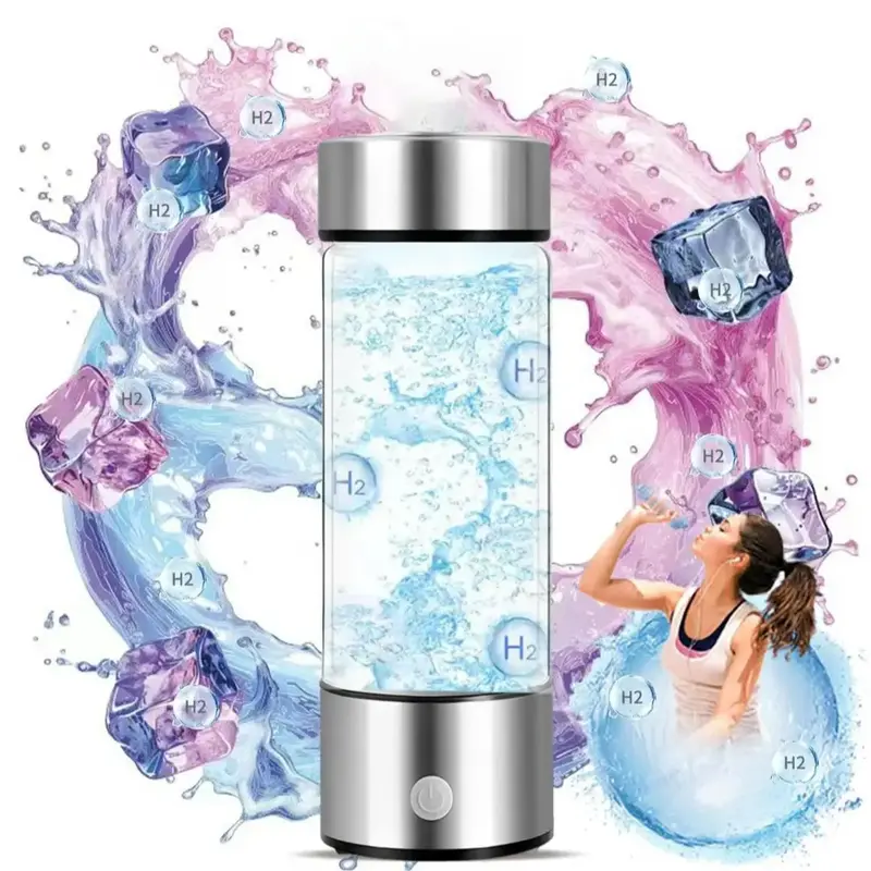 Portable Hydrogen Water Bottle Generator, 1 Count USB Rechargeable Stainless Hydrogen Water Ionizer, Drinking Supplies for H...