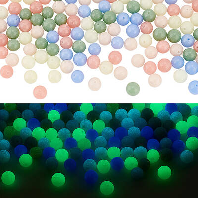 150Pcs 5 Colors Synthetic Luminous Stone Beads