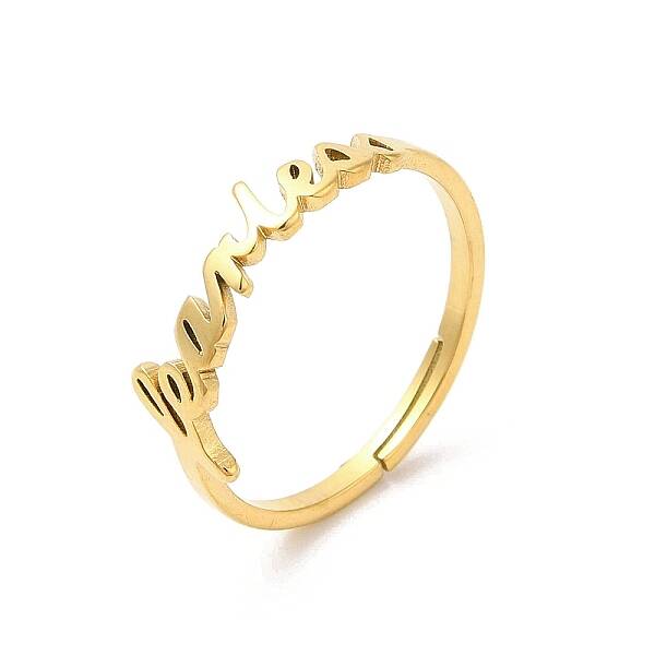 Ion Plating(IP) 304 Stainless Steel Word Adjustable Ring
